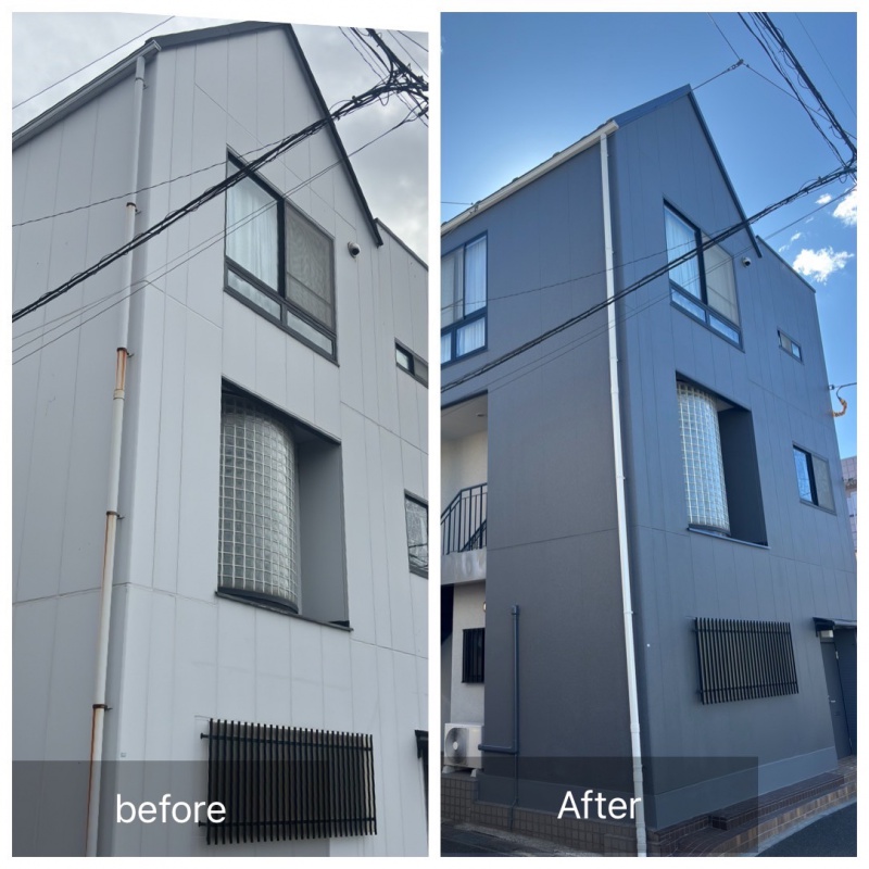 松戸市K様邸　外壁塗装　屋根塗装　防水塗装 施工写真 2